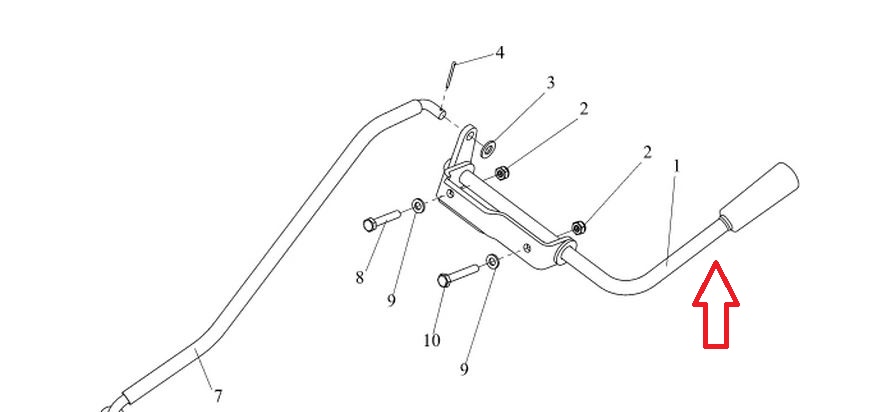 Рычаг коробки реверса Буран Лидер (110603250, RM)