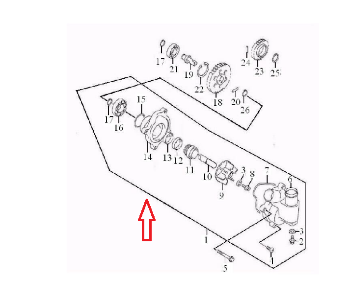 Насос водяной в сборе РМ 500-2 (5052P020)