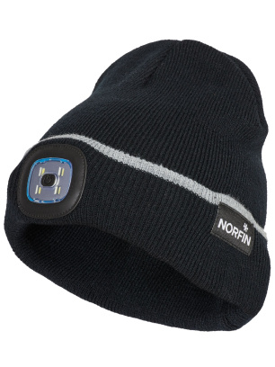 Шапка NORFIN DISCOVERY LED (302779),  фонариком, черный