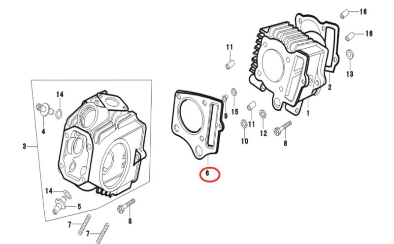 Прокладка головки цилиндра Рысь 50 (120150004-0001)