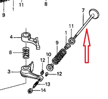 Клапан впускной HONDA (14711-ZY1-000) BF20