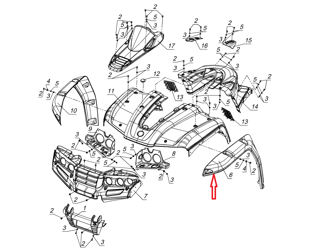 Накладка крыла передняя левая РМ-500 (V10700005)