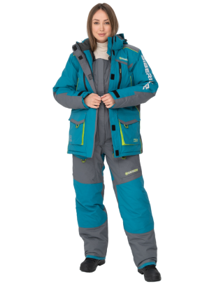 Костюм SIBERIA Ladi - 35 (Huntsman), бирюза/серый, зимний,женский