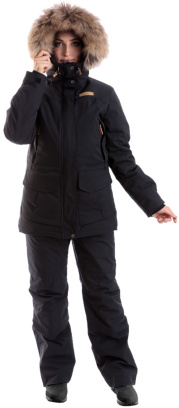 Костюм KARELIA -40 (Magnum Gear) с полукомбинезоном, черный, зимний,женский