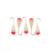 Мормышка полимер. ЯМАН Конус крас. шап. с отверстием, кр. №10, цв. фосфор-красн. Мормышка полимер. ЯМАН Конус крас. шап. с отверстием, кр. №10, цв. фосфор-красн.