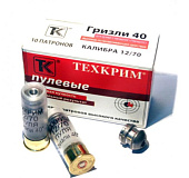 Патрон пуля 12/70 Техкрим Гризли 40 гр. (240упк.) Патрон пуля 12/70 Техкрим Гризли 40 гр. (240упк.)