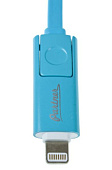 Кабель USB 2.0 > micro USB/Apple 8pin 2 в 1 Partner (1м, 2.1A плоский) Кабель USB 2.0 > micro USB/Apple 8pin 2 в 1 Partner (1м, 2.1A плоский)