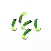 Мормышка вольфрам. безнасадочная ЯМАН Ручейник №5, d-2мм, L-9.5мм, вес 0,68гр., фц. желт. шар, салат Мормышка вольфрам. безнасадочная ЯМАН Ручейник №5, d-2мм, L-9.5мм, вес 0,68гр., фц. желт. шар, салат