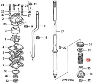 Манжета маслоотражающая Honda (41116-ZV5-000) BF-50
