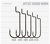 Крючки metsui OFFSET ROUND WORM цвет bln, размер № 4/0, в уп. 6 шт.