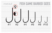  metsui FISH GAME BARBED  bln,   6,  . 12 .