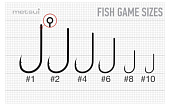 Крючки metsui FISH GAME цвет bln, размер № 6, в уп. 12 шт.