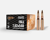 Патрон 7.62х54 НПЗ ОБ (FMJ) пов.кучн.2 эл.серд. Биметалл Патрон 7.62х54 НПЗ ОБ (FMJ) пов.кучн.2 эл.серд. Биметалл