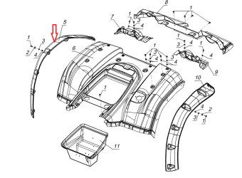 Накладка крыла задняя правая РМ-500 (V10700019-01) Накладка крыла задняя правая РМ-500 (V10700019-01)