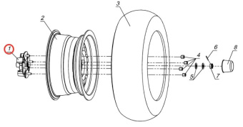 Ступица передняя в сборе РМ-500 (54110-АХ304-000) Ступица передняя в сборе РМ-500 (54110-АХ304-000)